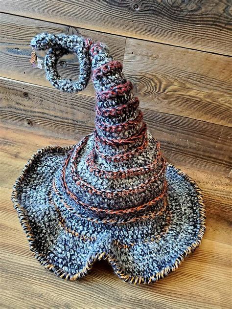 Hand-stitched twisted witch hat pattern: A unique creation for Halloween